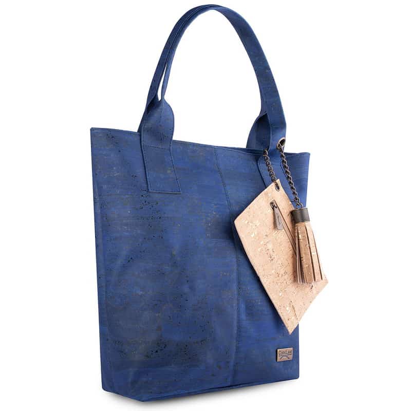 Tote bag with tassel denim blue