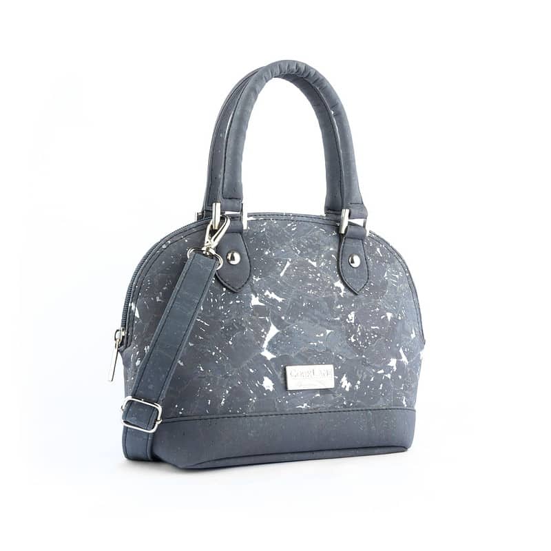 Glossy Marble Dome bag Charcoal Grey