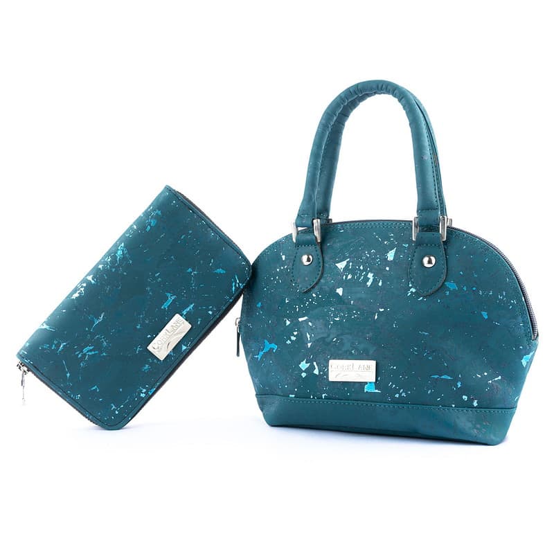 Glossy Marble Purse Teal