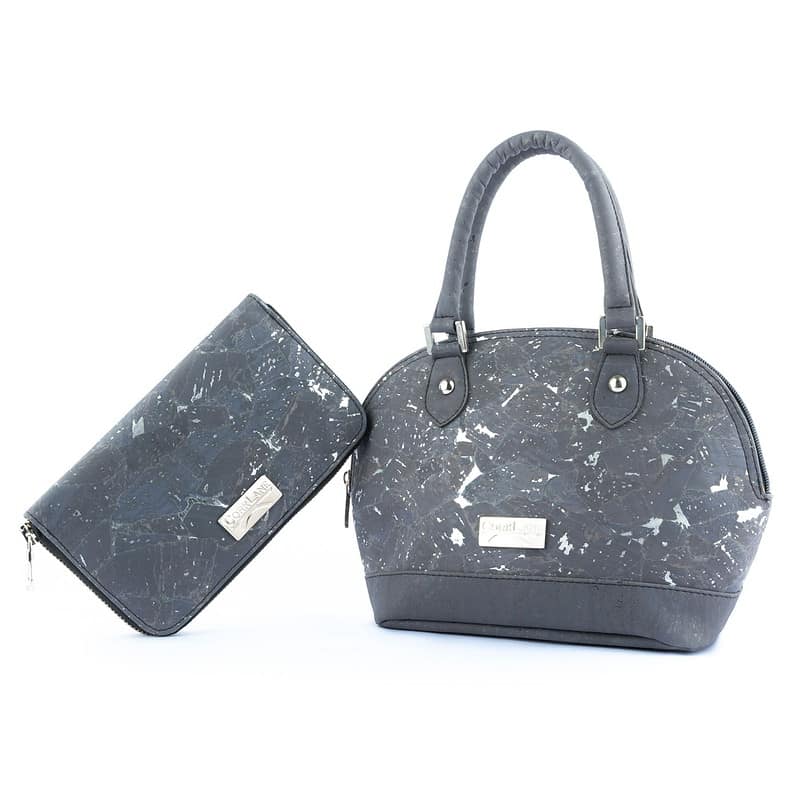 Glossy Marble Purse Charcoal grey