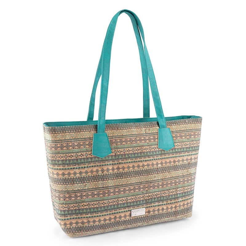 Aztec tote bag turquoise