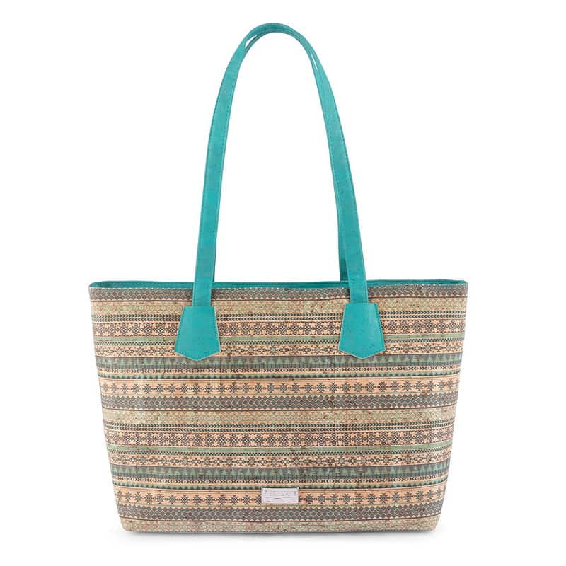 Aztec tote bag turquoise