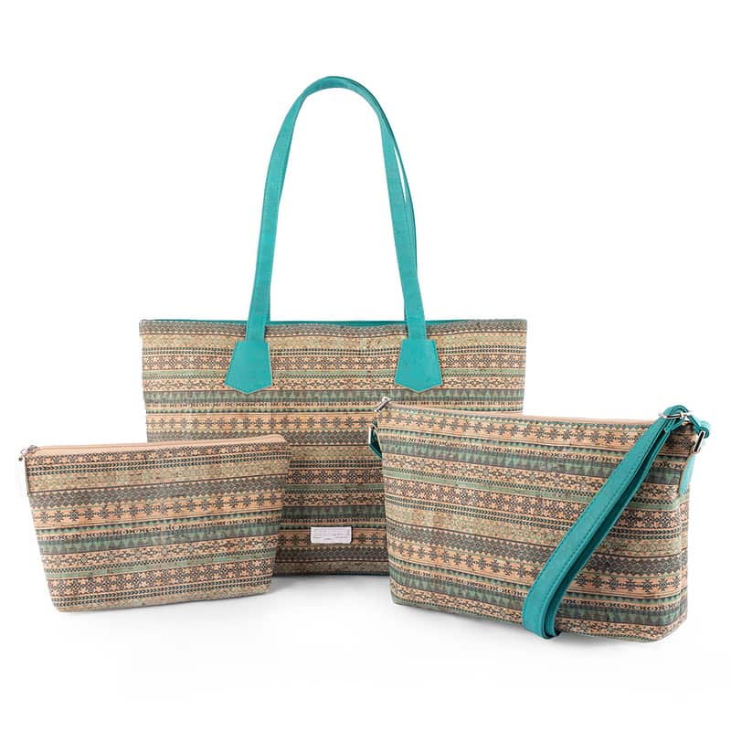 Aztec tote bag turquoise